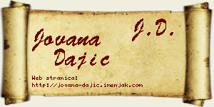 Jovana Dajić vizit kartica